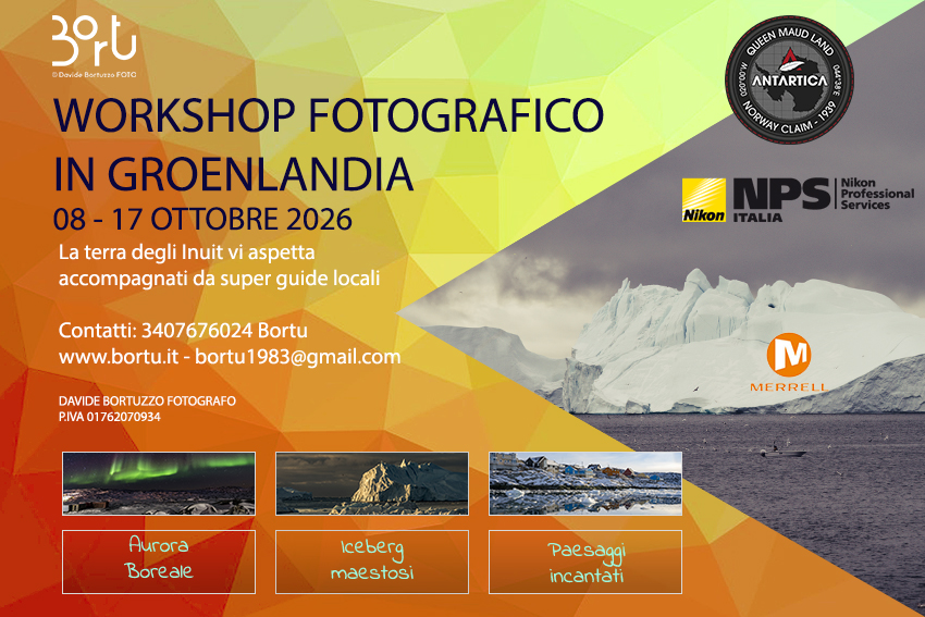 WORKSHOP FOTOGRAFICO Groenlandia 08 - 17 OTTOBRE 2026